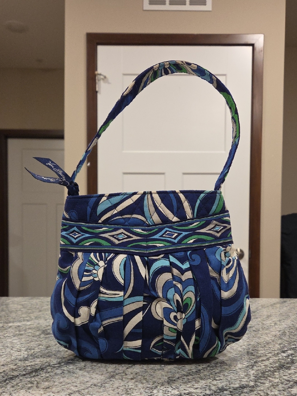 Vera Bradley Blue Patterned Quilted Shoulder Bag